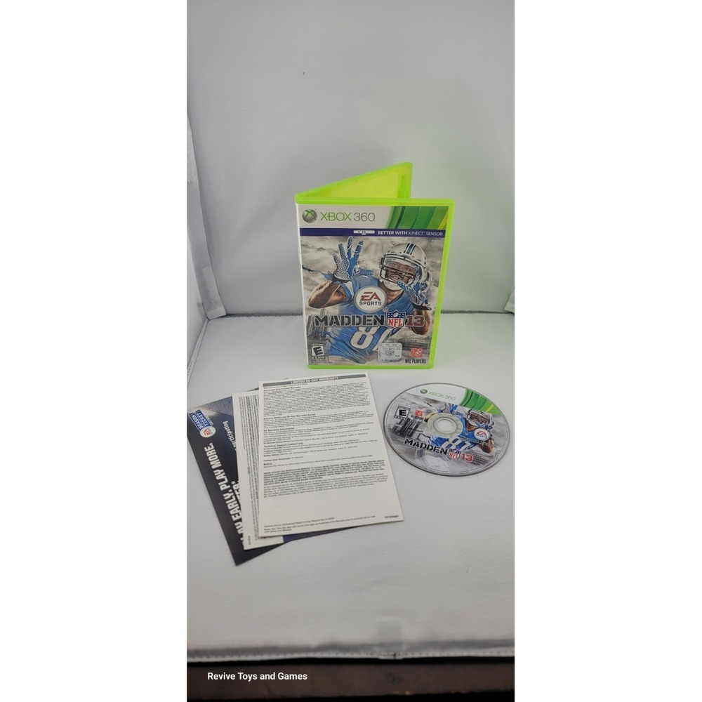 Madden NFL 13 (Microsoft Xbox 360, 2012) Game and Case Tested and Working Great
